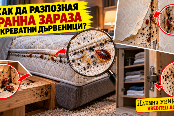 Оглед на шев на матрак за ранни следи от креватни дървеници
