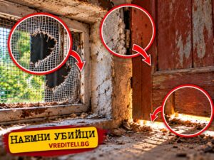 Повредена мрежа на прозорец и пролука под врата в мазе